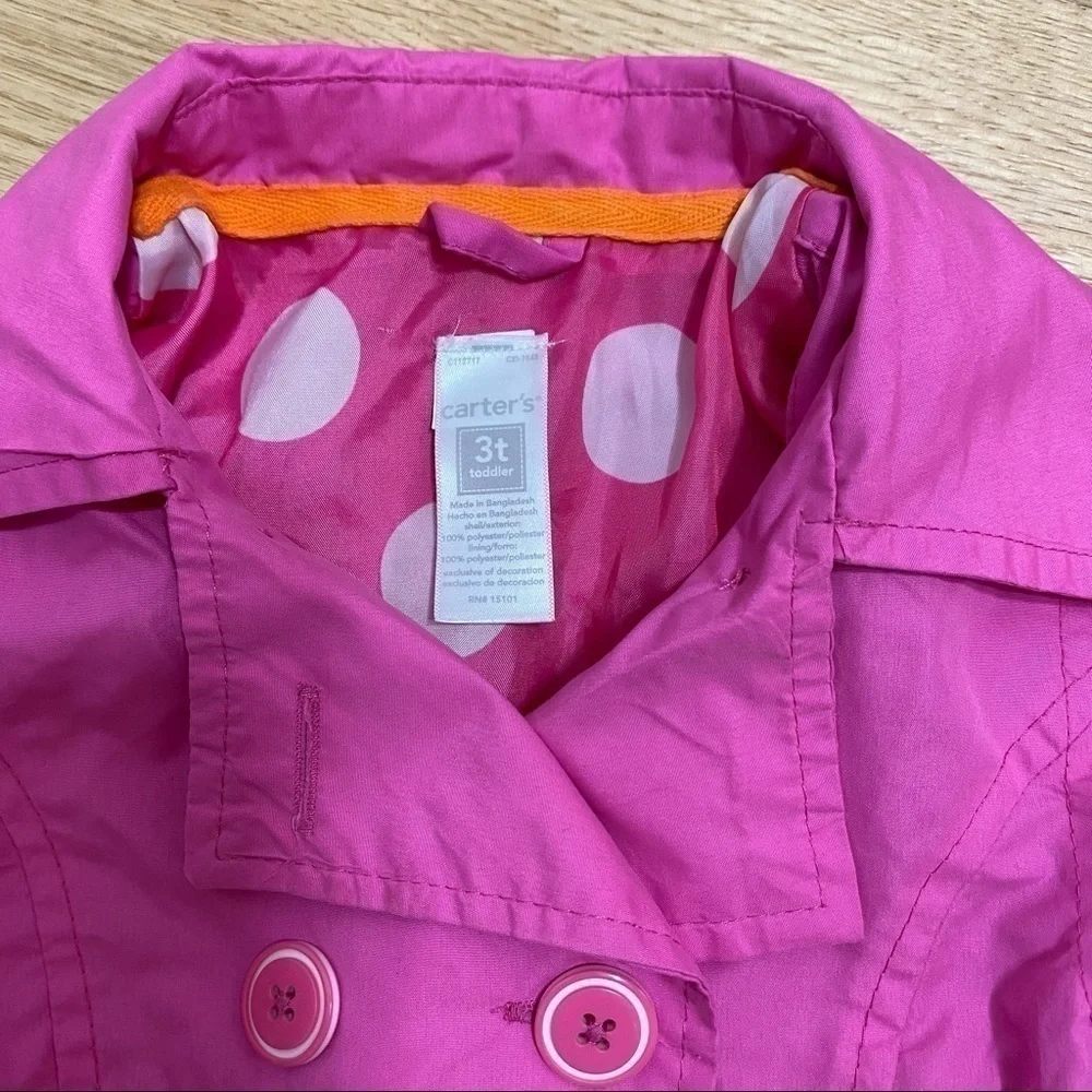 Carter’s Double Breasted Light Pea Coat Jacket 3T Girls